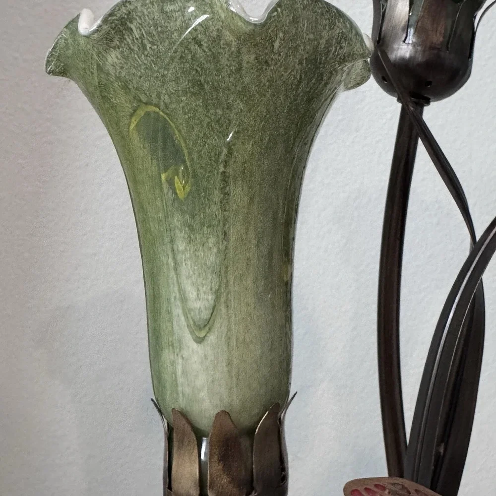 VTG‎ Dale Tiffany Luminarie Tulip Lamp Dragonfly Connoisseur Collection 3 Shade